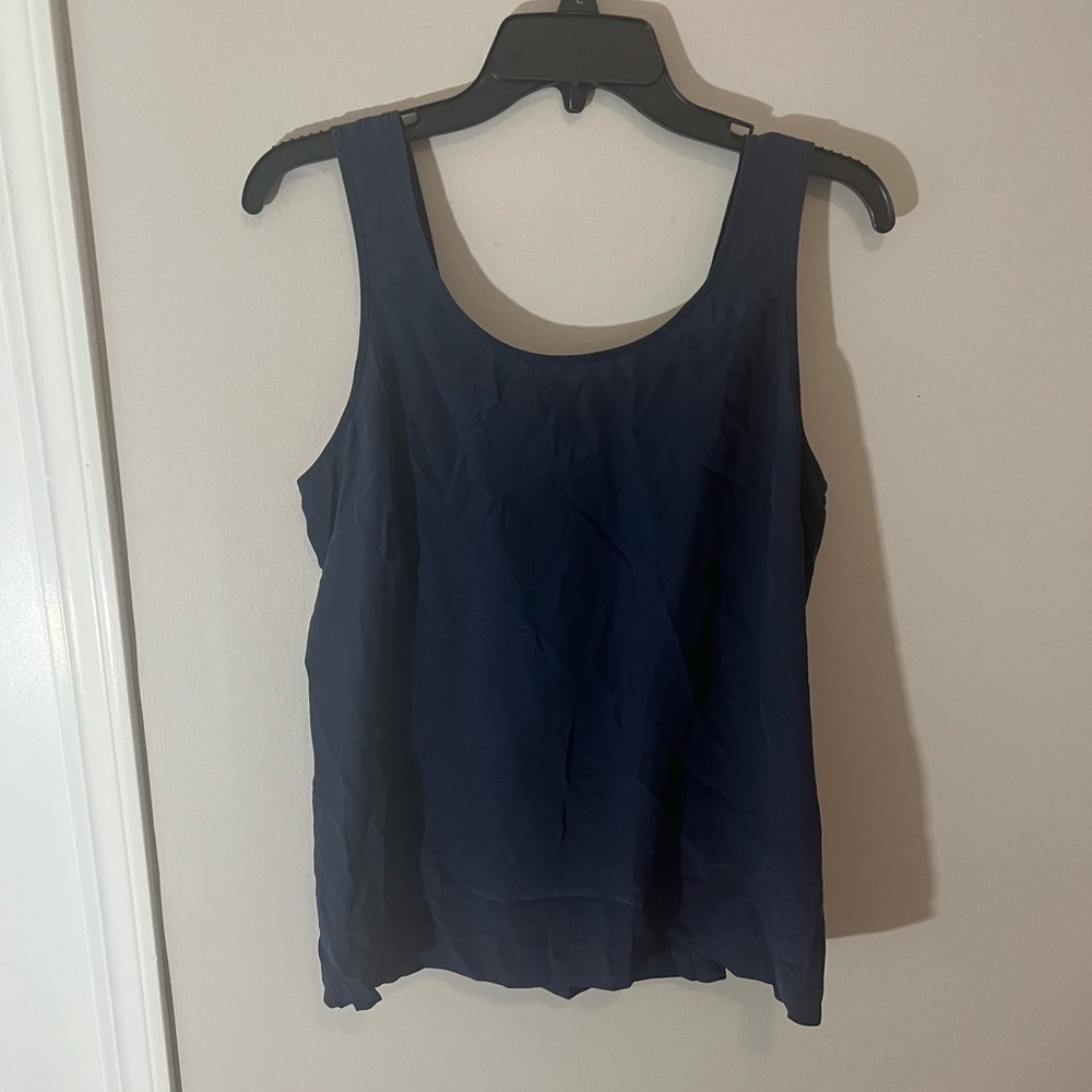 Madewell 100% silk Tie back Cutout Tank Top - Picture 3 of 6